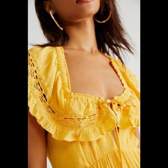 NWT Free People Endless Summer Moonlight Ocean Maxi Dress Size Med Sunset Gold - Picture 5 of 10